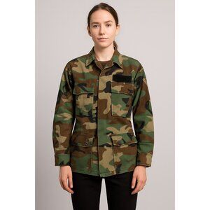 USGI Woodland Camo BDU Ripstop Jacket Small Long – Vintage Military Issue